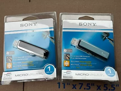 Lot Of 2 Sony Micro Vault Midi 1GB USB Flash Drive - USM1GJ - New Sealed • $29.98