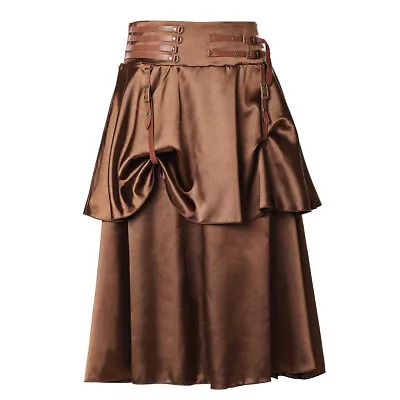Women's Steampunk Gothic Corset Skirt Victorian Pirate Costume Skirt S-2XL • $59.39