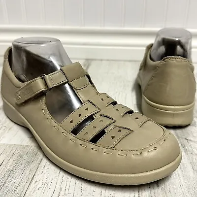 Hotter “Tiffany” US 9.5 UK 7.5 Ladies Flat Comfort Shoes Beige Leather • $15.99