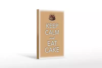 Wooden Sign Saying 12x18 Cm Keep Calm And Eat Cake Wood Decorative Sign • £12.06