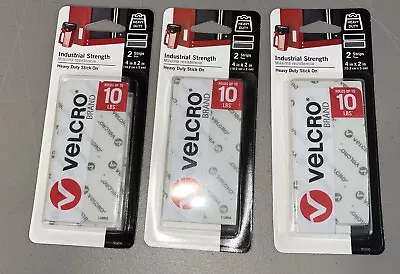 Lot Of 3 Velcro Industrial-Strength Fasteners 2  X 4  White (2 Strips) • $8.99