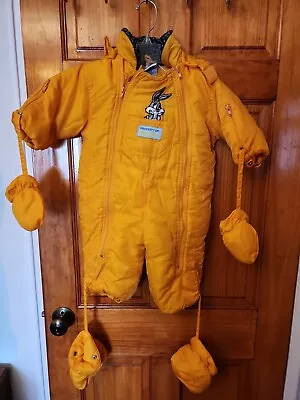 Baby Looney Tunes WB Puffer Snow Suit Down Filled Hooded Size 18 Months  NWOT • $24.99