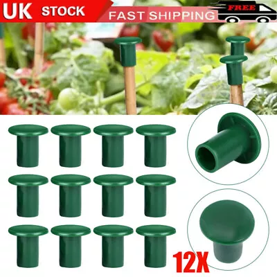 UK 12pc Garden Cane Caps Bamboo Safety Topper Protectors Stick Eye Protector Cap • £6.17