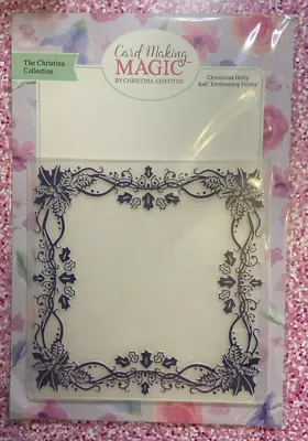 Card Making Magic Christmas Holly Embossing Folder 6x6 UK Seller 1936 • £4.85