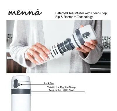 Menna One Control Your Flavor Stainless Steel Tea Infuser Steeping Travel Mug  • $29.99
