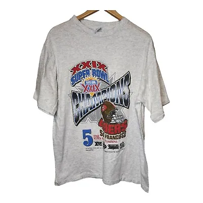 Vintage 90s 49ers Super Bowl Shirt 1995 Single Stitch XL NFL Football 5 Time  • $19.74