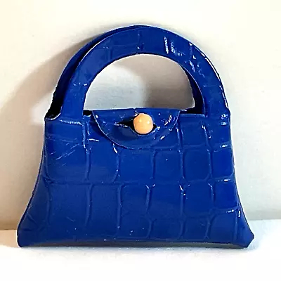 Vintage Barbie Doll Match Mates Blue Purse HTF 1960's Vinyl Purse Bag • $13.85