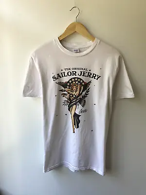 American Apparel Sailor Jerry T-shirt Ed Hardy Style Rare Size M Color White • $25