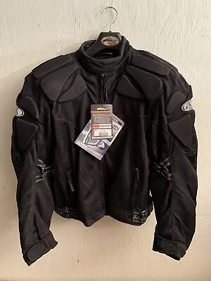 Fieldsheer Motocross Motorcycle Jacket 2003 Black Mesh Padded LG Men’s • $94.95