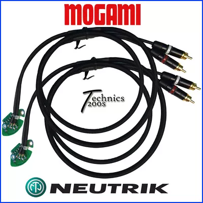 6ft Technics 1200 1210 Mogami Rca Phono Cable Neutrik Gold Tip Internal Gnd Pcb • $195.30