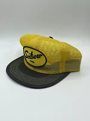 Vintage Soilsew Inc Mesh K Brand USA Hat  Black And Yellow • $27.99