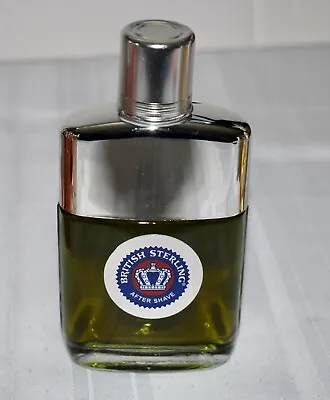 Vintage British Sterling After Shave 3.8 Fl Oz / 112ml Glass Bottle ~ NOS • $33.50