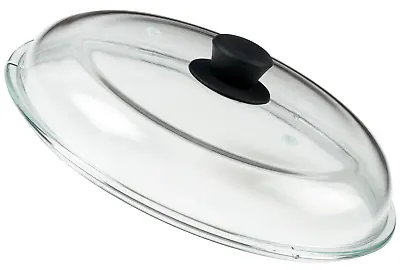 Glass Microwave Plate Cover W/ Handle | 100% Food Save | Dishwasher Safe - Black • $28.95