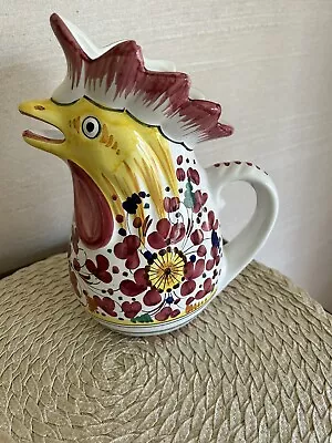 Italian Pottery Deruta Ceramic Rooster Pitcher Hand Painted Italy • $26