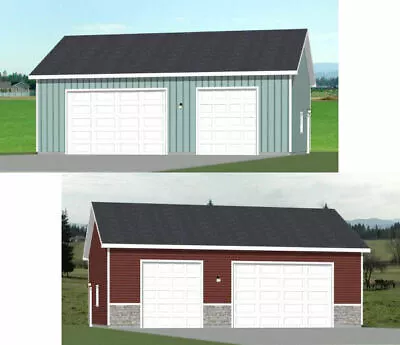 40x30 3-Car Garages -- 1200 Sq Ft -- PDF Floor Plan -- Model 6F And 6N • $19.99