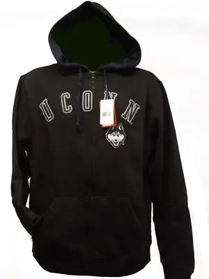 New UCONN Huskies Mens Sizes XS-S-M-L-XL Black Full Zip Hoodie Jacket $40 • $14.91