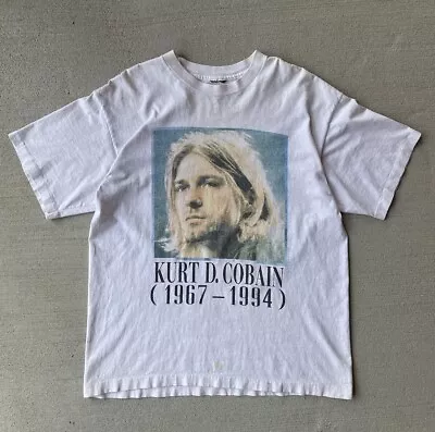 VTG 1994 Nirvana Kurt Cobain Memorial T-Shirt L/XL Authentic Original RARE • $608