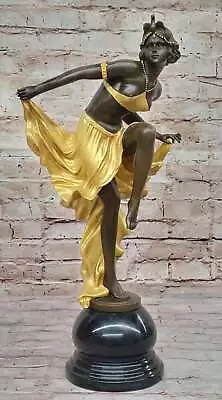 Vintage Dancer Flapper Jazz Art Deco Roaring 20s Woman Bronze Sculpture Figure • $349.65