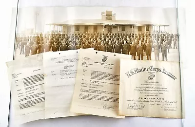 *1949 Photo Of First Marine Division W. Certificate Of Completion And Letters • $299.99