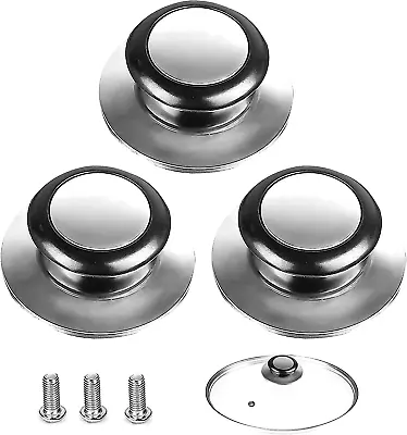 Quesuc 3-Piece Pan Lid Handle Saucepan Lid Knobs Pan Lid Knob Replacement Lid • £7.43