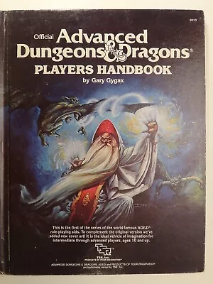 TSR Advanced Dungeons & Dragons AD&D Players Handbook 6th Printing Jan 1980 • $49.95