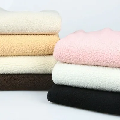 40x63  Faux Lamb Wool Fur Sherpa Fleece Fabric Lining DIY Cloth Flutty Warm Soft • £27.54