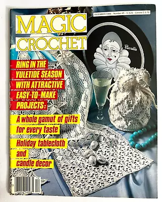 Magic Crochet # 45 Patterns Magazine December 1986 Doilies Shelf Lace Tablecloth • $13.91