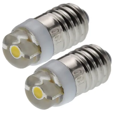 Warm White E10 Base Minuature LED Bulb 1.5v 2.2v 2.4v 3v Screw 0.5W White Lamp • $7.99