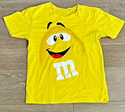 M&Ms Yellow Big Print Logo T Shirt Size Kids Large Youth Large M&M Candy • $7.19