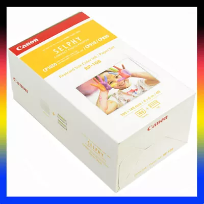 2xGenuine CanonRP108 (108 Sheets 6x4)High Yield Ink+Paper Set Selphy CP820/CP910 • $96.50