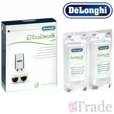 DeLonghi Coffee Machine Descaler Ecodecalk Mini 2 Pack - Twin Pack 100ml DLSC200 • $28.90