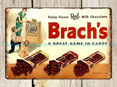 Apartment Accessories Tiny Family Enjoys Brach’s Candy 1955 Tin Sign • $15.88