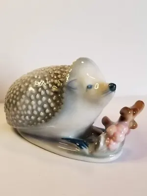 Zsolnay Hungary Rare Hedgehog Figurine With Branch Mint Porcelain Hand Painted • £115.77