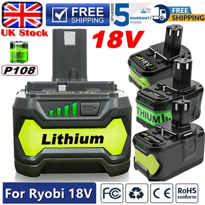 £22.59 • Buy 4X For RYOBI P108 18V One+ 9.0Ah Plus High Capacity Battery 18 Volt Lithium-Ion