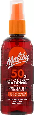 Malibu Sun SPF 50 Non-Greasy Dry Oil Spray For Tanning High Protection Water • £6.40