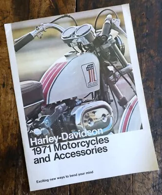 1971 Harley Davidson Motorcycle Dealer Brochure Book Glide Sportster Fl Amf Xl • $44.95