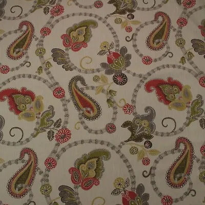 P Kaufmann Irresistible Tomato Red Floral Paisley Vine Fabric By Yard 54 W • $9.99