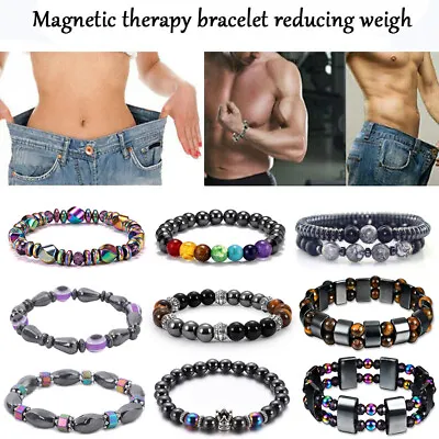 Magnetic Healing Bracelet Hematite Tiger's Eye Arthritis Pain Relief Weight Loss • $2.45