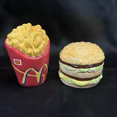 Vintage 1997 Treasure Craft McDonald's Big Mac & Fries Salt & Pepper Shaker Set • $24