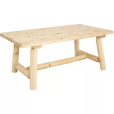 Rustic Wooden Rectangular Coffee Table - Unfinished - 41.75 In By Sunnydaze • $149