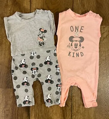 Disney Baby Girl Clothes Lot 0 3 Mo Romper Outfits Minnie Mouse Bundle Be Kind • $8.99