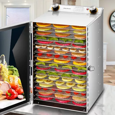 18 Trays Food Dehydrator Machine Fruit Meat Jerky Dryer 304 Stainless Steel Top • £156