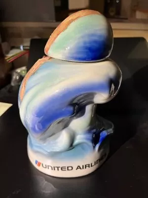 United Airlines Ocean Wave Whiskey 1975 JIM BEAM HAWAIIAN Open Vintage Decanter • $12