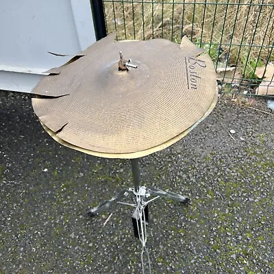 Free P&P. 16” Knackered  Hi Hat Cymbals With Stand. Industrial Effects. X Hats • $43.52