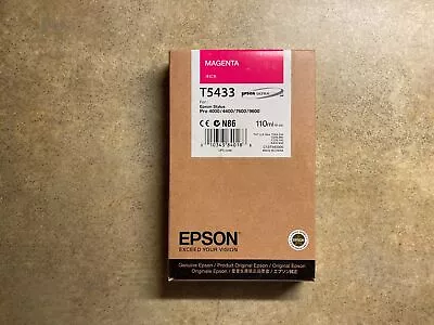 Genuine Epson T5433 Magenta 110 Ml Stylus Pro 4000/4400/7600/9600 A2-6(2) • $34.99