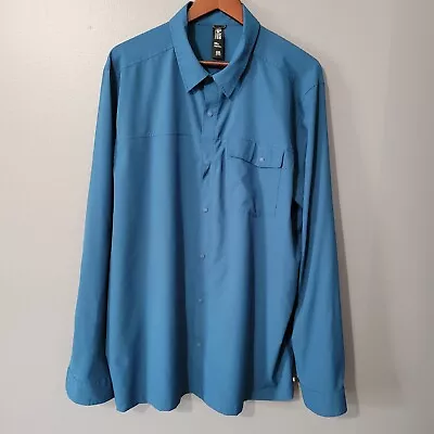 Mountain Hardwear Shirt Mens XXL Blue Lightweight Button Snap Outdoors • $17.10