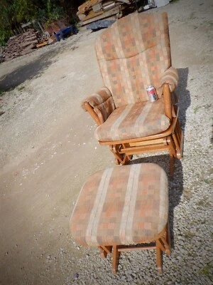 £75 • Buy Dutailier Glider / Rocking Chair With Rocking Foot Stool Maternity Nursing BA14