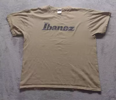 Ibanez Guitars T Shirt Chest Logo Musician Large Brown • $8.99