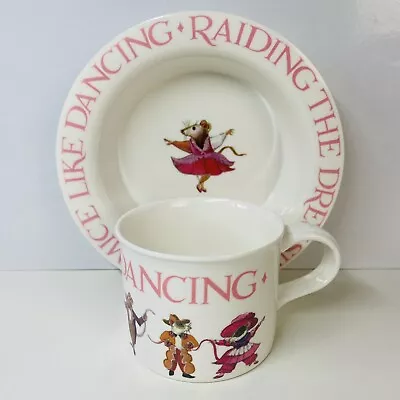 Emma Bridgewater Mice Like Dancing Melamine Child's Bowl And Cup • £10
