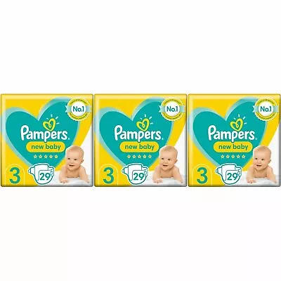 87 X Pampers New Baby Size 3 - Carry Pack - With Protection For Sensitive Skin • £23.23